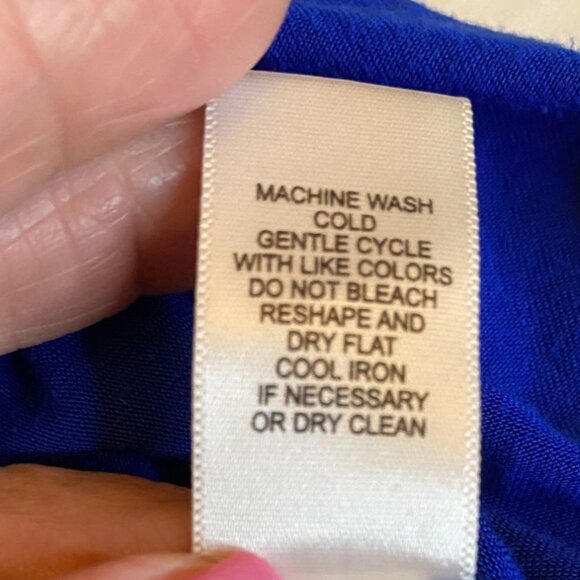 Cupio Womens Long Sleeve Draped Twist Knot Front Top Size M Royal Blue Romantic - Picture 5 of 8